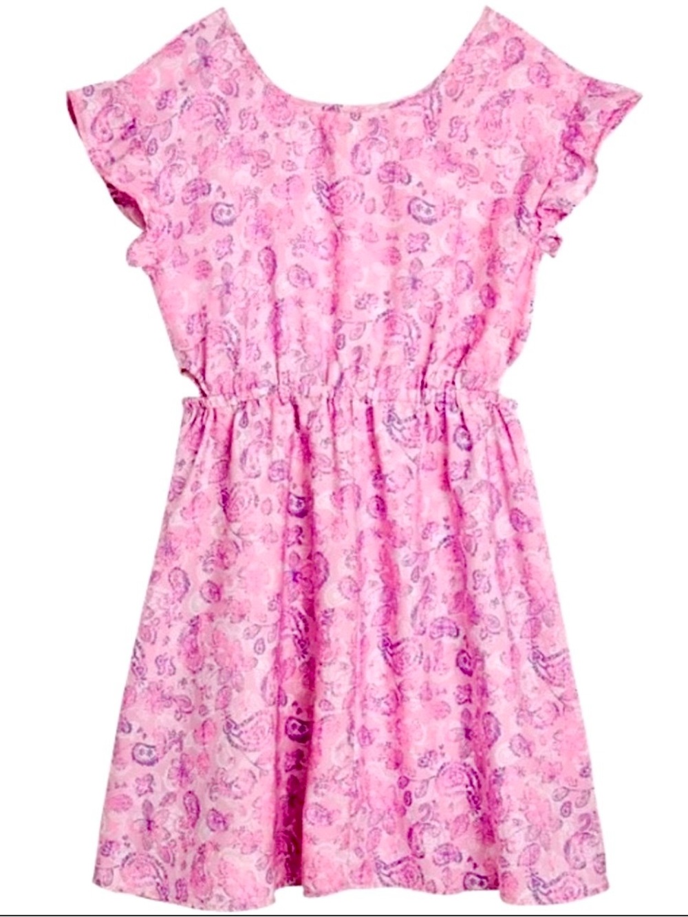 Kids Girls Size 7/8 Dress Lightweight Boho Sundress Maxi NEW Pink Paisley